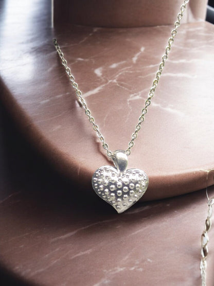 Classic Romance Dual-Tone Heart Pendant with chain