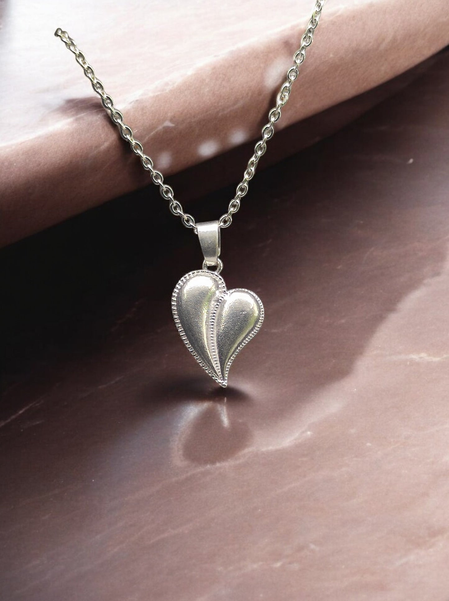 Classic Romance Dual-Tone Heart Pendant with chain