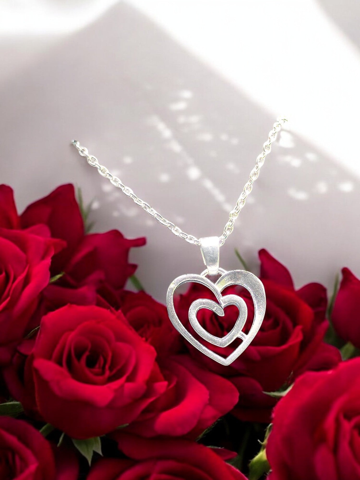 Textured Woven Heart Pendant with chain