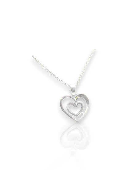 Textured Woven Heart Pendant with chain