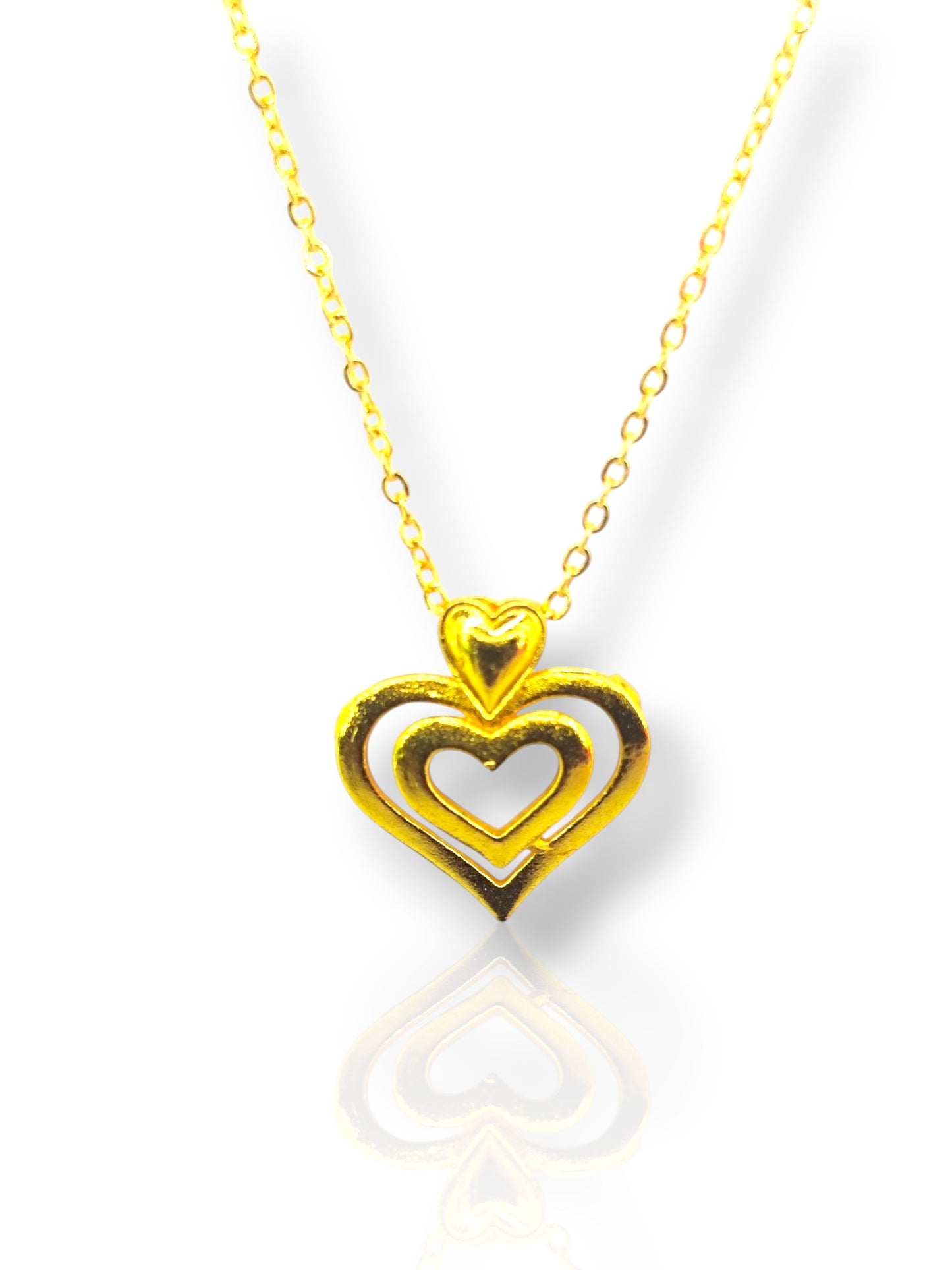Twin Heart Gold Pendant 07