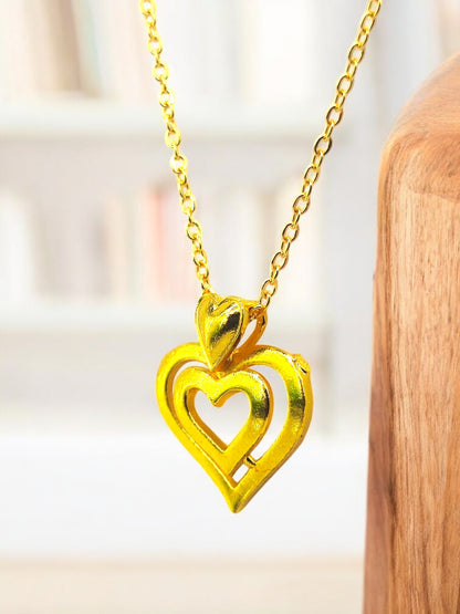 Twin Heart Gold Pendant 07
