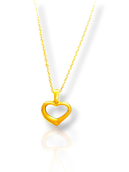Elegant Open Heart Pendant with chain 02