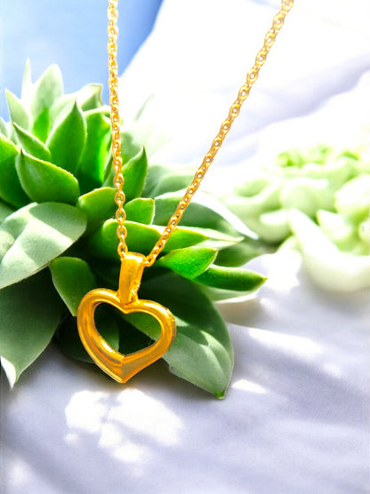 Elegant Open Heart Pendant with chain 02