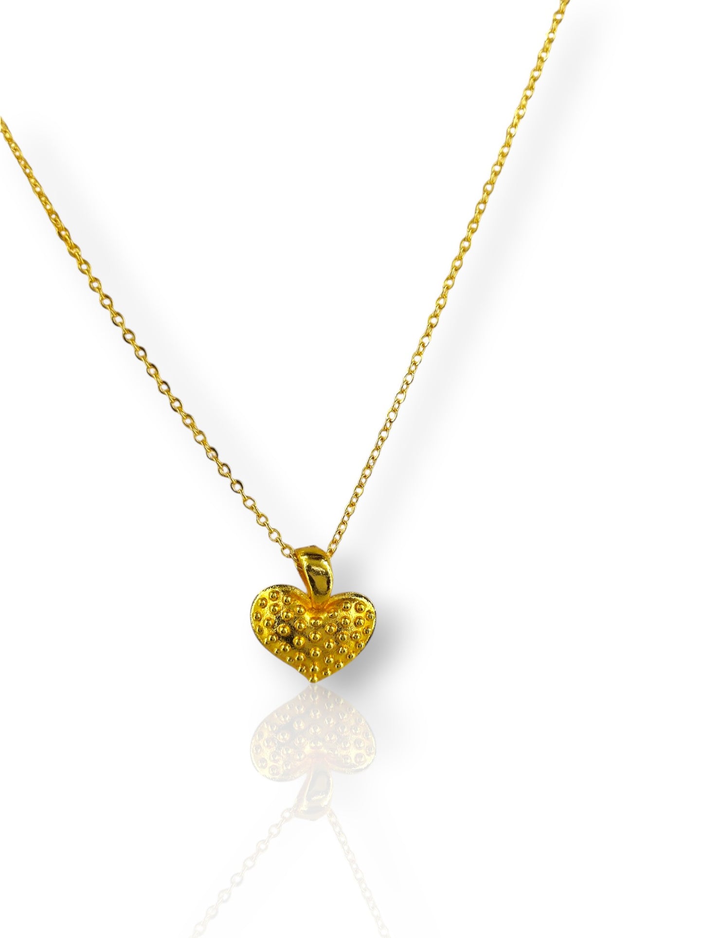Golden Dotted Heart Pendant 06