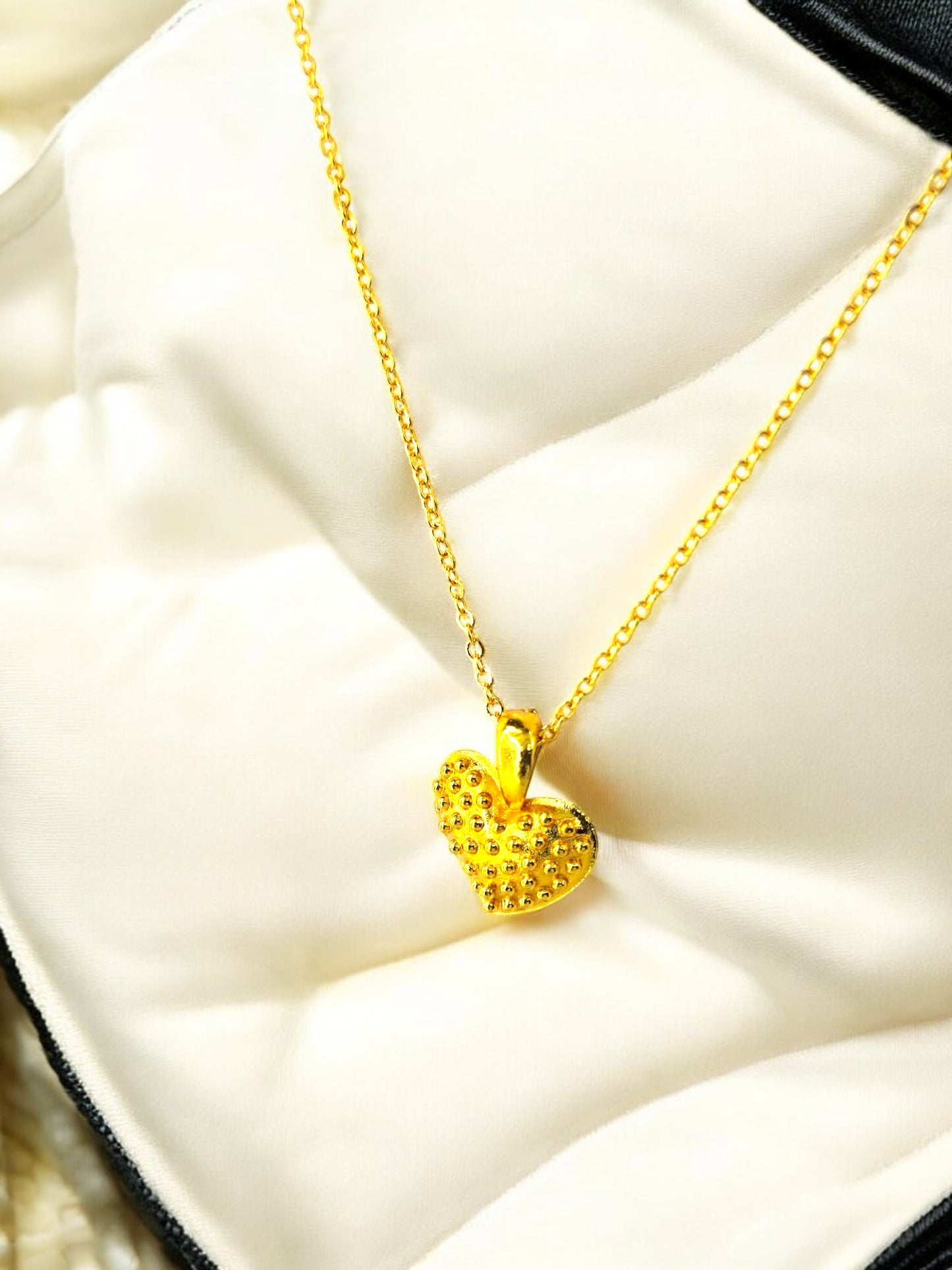 Golden Dotted Heart Pendant 06