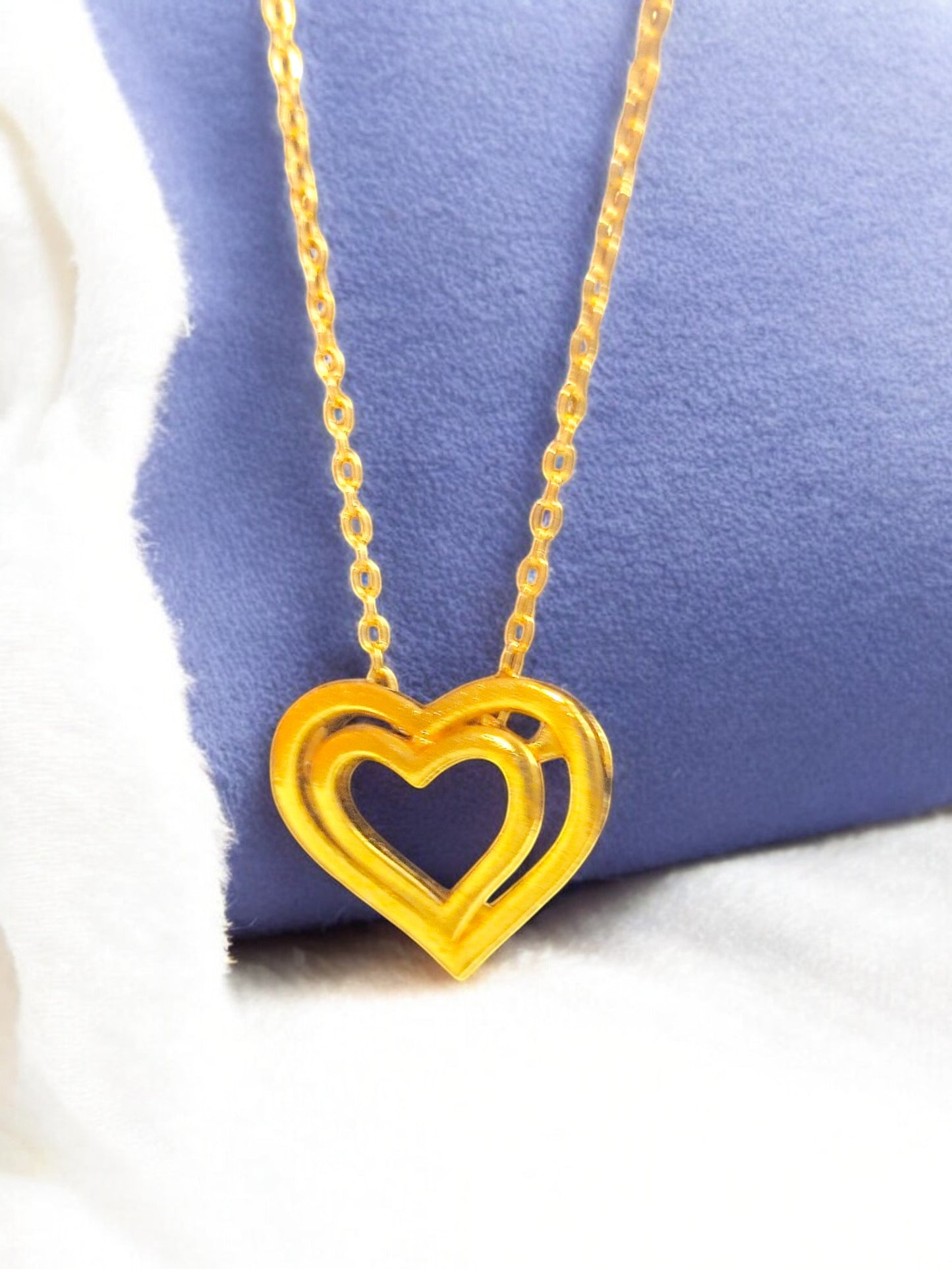 Golden Reflection – Twin Heart Pendant of Love 02