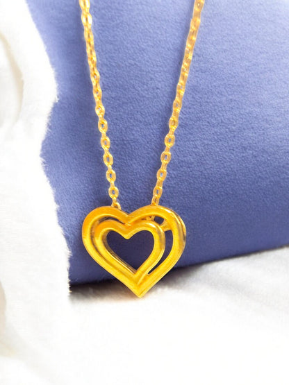 Golden Reflection – Twin Heart Pendant of Love 02