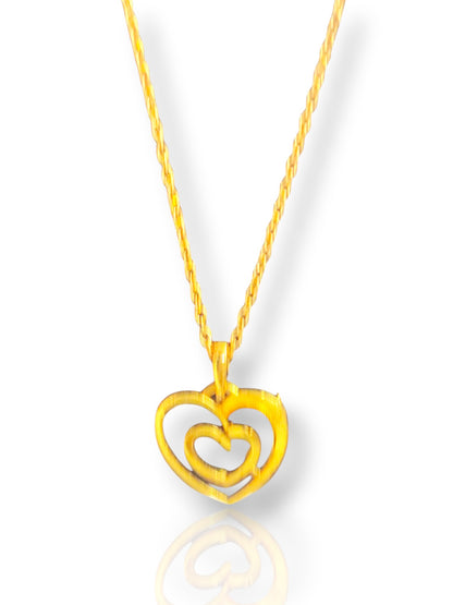 Infinity Love – Dual Heart Gold Pendant 04