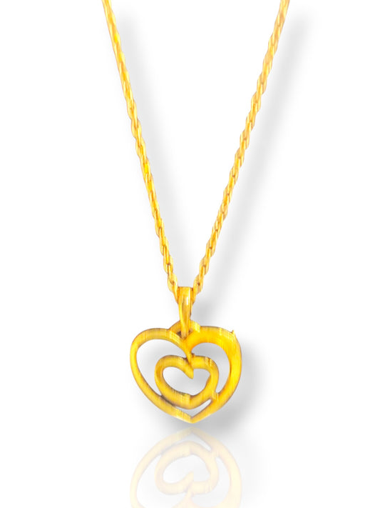 Infinity Love – Dual Heart Gold Pendant 04