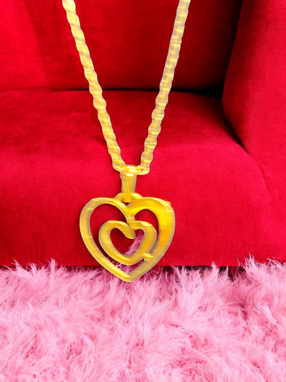 Infinity Love – Dual Heart Gold Pendant 04