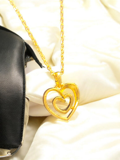 Infinity Love – Dual Heart Gold Pendant 04