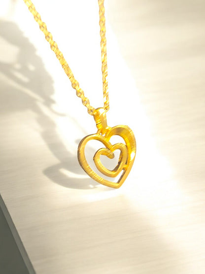 Infinity Love – Dual Heart Gold Pendant 04